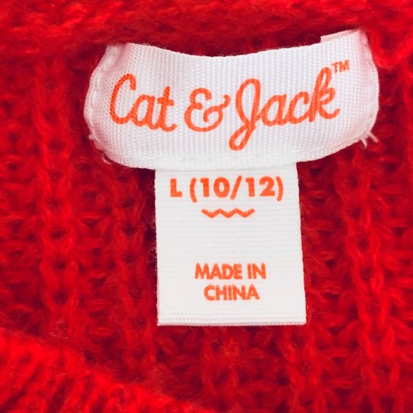 KIDS Red Cable Knit Cunky Long Sleeve Soft Sweater Unisex - Picture 11 of 12